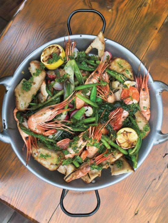 Zesty Spot Prawns With Spring Veggies